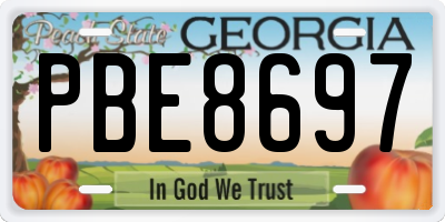 GA license plate PBE8697