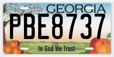 GA license plate PBE8737