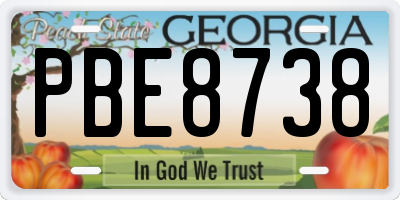 GA license plate PBE8738