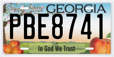 GA license plate PBE8741