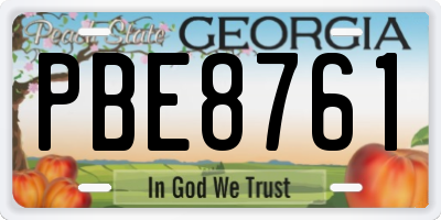 GA license plate PBE8761