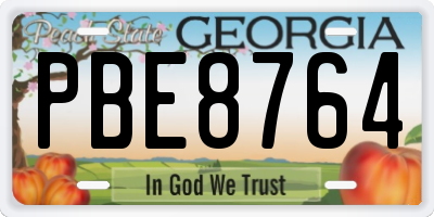 GA license plate PBE8764