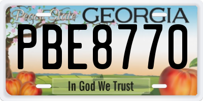 GA license plate PBE8770