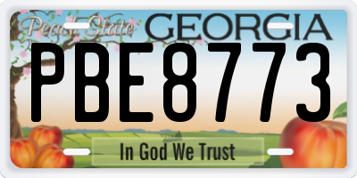 GA license plate PBE8773