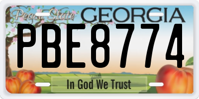 GA license plate PBE8774