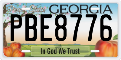GA license plate PBE8776