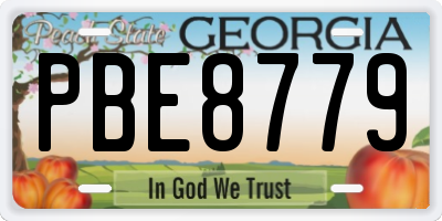 GA license plate PBE8779