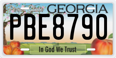 GA license plate PBE8790