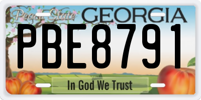 GA license plate PBE8791