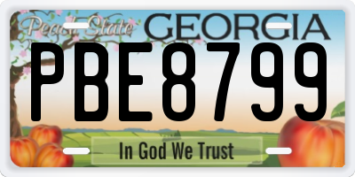 GA license plate PBE8799