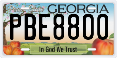 GA license plate PBE8800