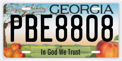 GA license plate PBE8808