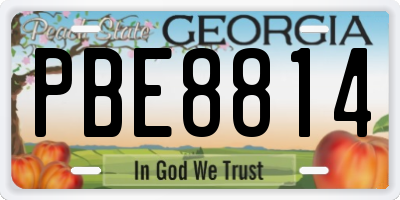 GA license plate PBE8814