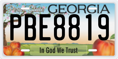 GA license plate PBE8819