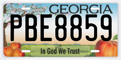 GA license plate PBE8859