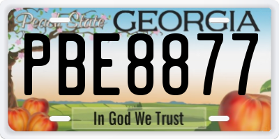 GA license plate PBE8877
