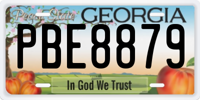 GA license plate PBE8879