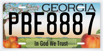 GA license plate PBE8887