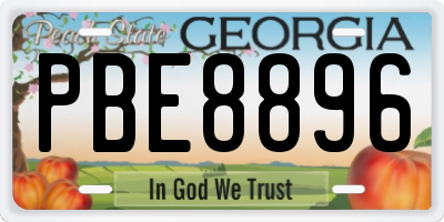 GA license plate PBE8896