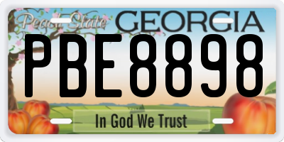 GA license plate PBE8898