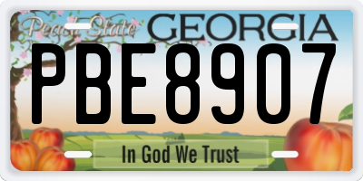 GA license plate PBE8907