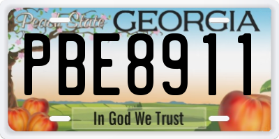 GA license plate PBE8911