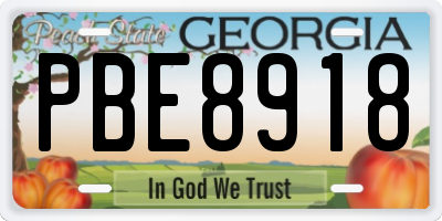 GA license plate PBE8918