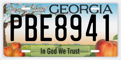 GA license plate PBE8941