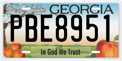 GA license plate PBE8951