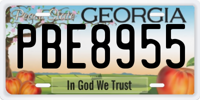GA license plate PBE8955