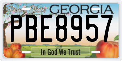 GA license plate PBE8957
