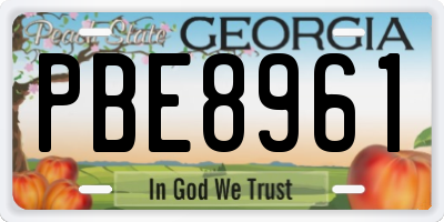 GA license plate PBE8961