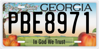 GA license plate PBE8971