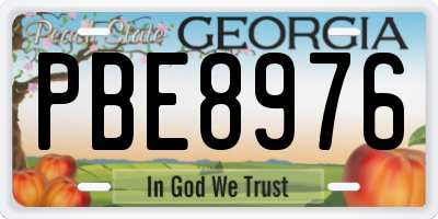 GA license plate PBE8976