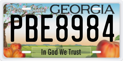 GA license plate PBE8984
