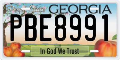 GA license plate PBE8991