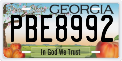 GA license plate PBE8992