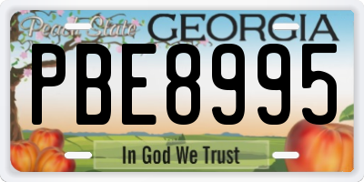 GA license plate PBE8995