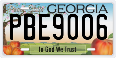GA license plate PBE9006