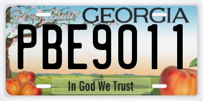 GA license plate PBE9011