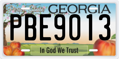 GA license plate PBE9013