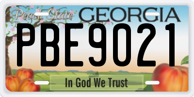 GA license plate PBE9021