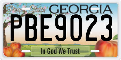 GA license plate PBE9023