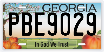GA license plate PBE9029