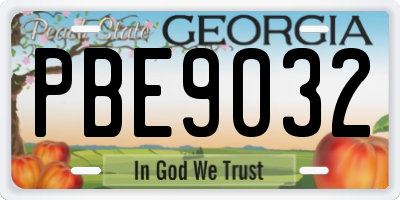 GA license plate PBE9032