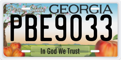 GA license plate PBE9033