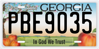 GA license plate PBE9035