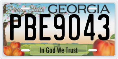 GA license plate PBE9043