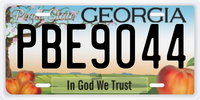 GA license plate PBE9044