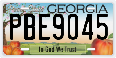 GA license plate PBE9045